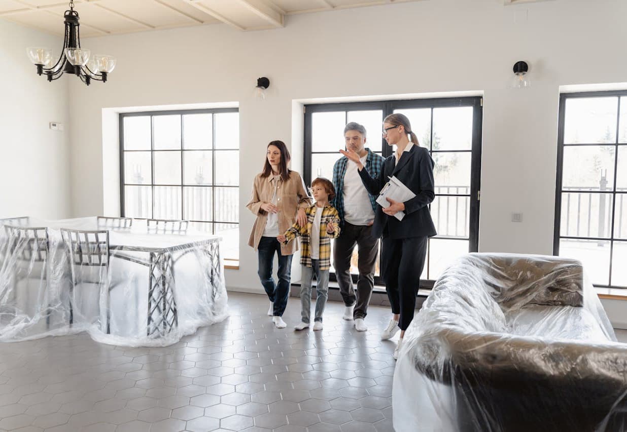 Real estate agent touring